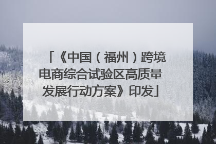 《中国（福州）跨境电商综合试验区高质量发展行动方案》印发