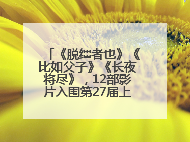 《脱缰者也》《比如父子》《长夜将尽》，12部影片入围第27届上影节主竞赛单元