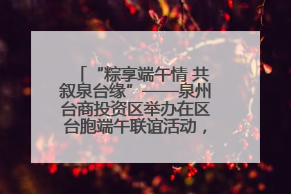 “粽享端午情 共叙泉台缘”——泉州台商投资区举办在区台胞端午联谊活动，共话同源深情