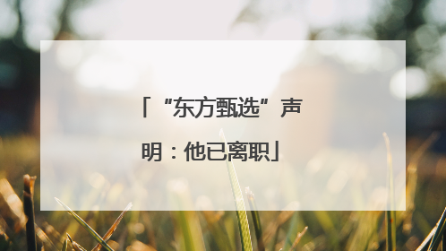 “东方甄选”声明：他已离职