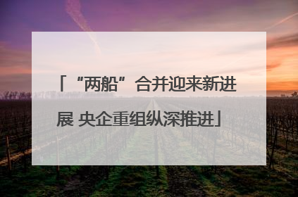 “两船”合并迎来新进展 央企重组纵深推进