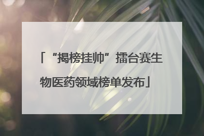 “揭榜挂帅”擂台赛生物医药领域榜单发布