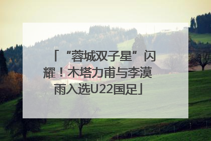 “蓉城双子星”闪耀！木塔力甫与李漠雨入选U22国足