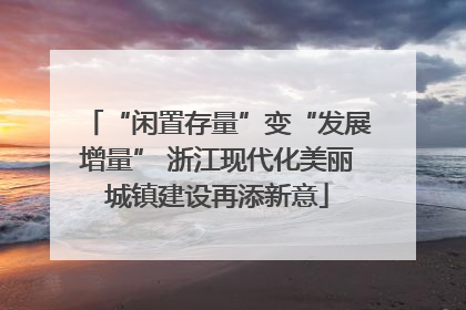“闲置存量”变“发展增量” 浙江现代化美丽城镇建设再添新意