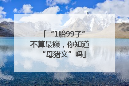 “1胎99子”不算最癫，你知道“母猪文”吗
