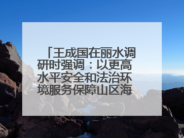 王成国在丽水调研时强调：以更高水平安全和法治环境服务保障山区海岛县高质量发展