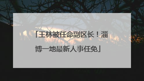 王林被任命副区长！淄博一地最新人事任免