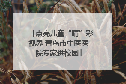 点亮儿童“睛”彩视界 青岛市中医医院专家进校园