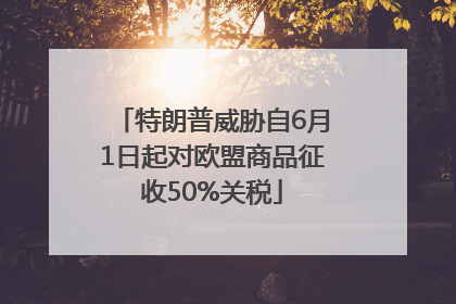 特朗普威胁自6月1日起对欧盟商品征收50%关税