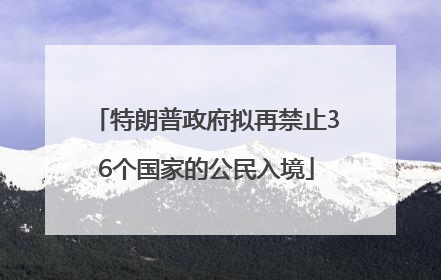特朗普政府拟再禁止36个国家的公民入境