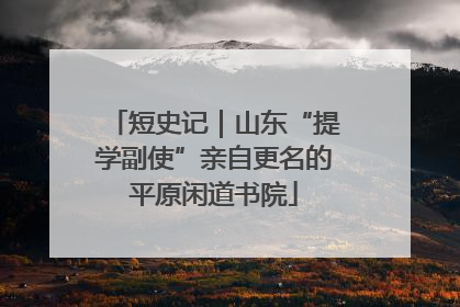短史记｜山东“提学副使”亲自更名的平原闲道书院