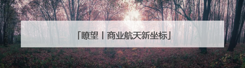 瞭望丨商业航天新坐标