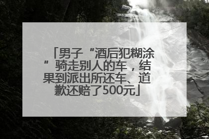 男子“酒后犯糊涂”骑走别人的车，结果到派出所还车、道歉还赔了500元