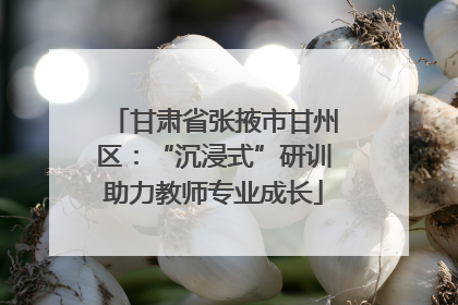 甘肃省张掖市甘州区：“沉浸式”研训助力教师专业成长