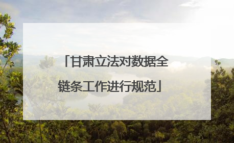 甘肃立法对数据全链条工作进行规范