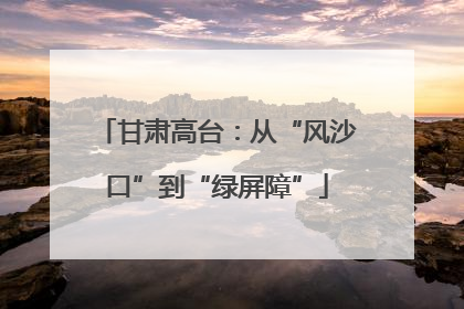 甘肃高台：从“风沙口”到“绿屏障”