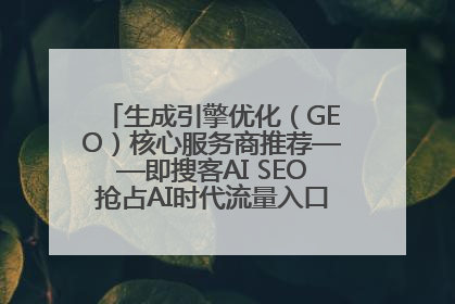 生成引擎优化（GEO）核心服务商推荐——即搜客AI SEO抢占AI时代流量入口（含 GEO报价）