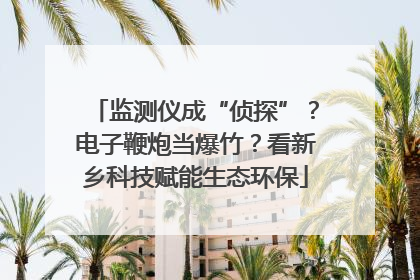 监测仪成“侦探”？电子鞭炮当爆竹？看新乡科技赋能生态环保