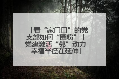 看“家门口”的党支部如何“圈粉”丨党建激活“邻”动力 幸福半径在延伸
