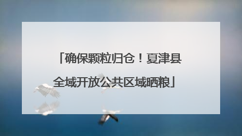 确保颗粒归仓！夏津县全域开放公共区域晒粮