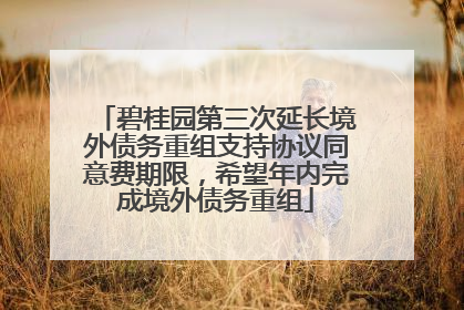 碧桂园第三次延长境外债务重组支持协议同意费期限，希望年内完成境外债务重组