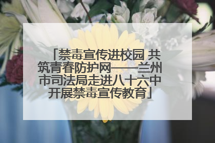 禁毒宣传进校园 共筑青春防护网——兰州市司法局走进八十六中开展禁毒宣传教育