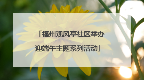 福州观风亭社区举办迎端午主题系列活动