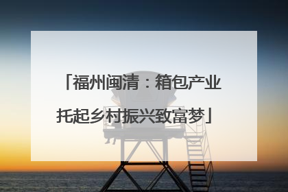 福州闽清：箱包产业托起乡村振兴致富梦
