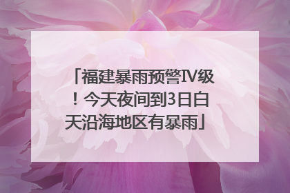 福建暴雨预警Ⅳ级！今天夜间到3日白天沿海地区有暴雨