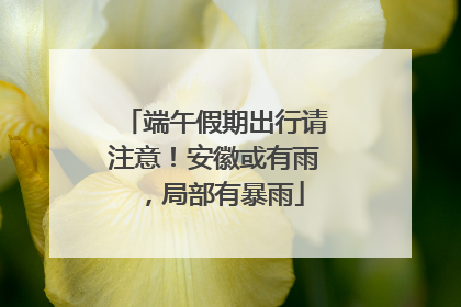 端午假期出行请注意！安徽或有雨，局部有暴雨