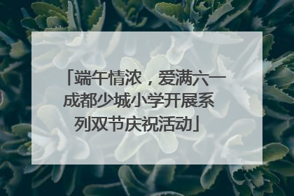 端午情浓，爱满六一 成都少城小学开展系列双节庆祝活动