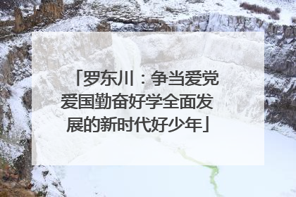 罗东川：争当爱党爱国勤奋好学全面发展的新时代好少年