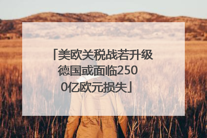 美欧关税战若升级 德国或面临2500亿欧元损失