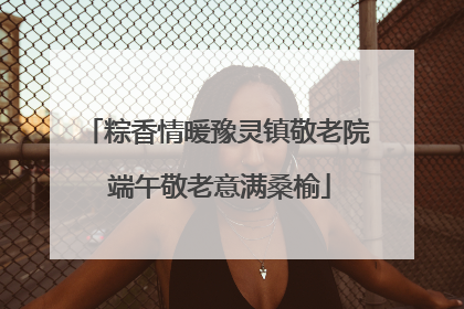 粽香情暖豫灵镇敬老院 端午敬老意满桑榆
