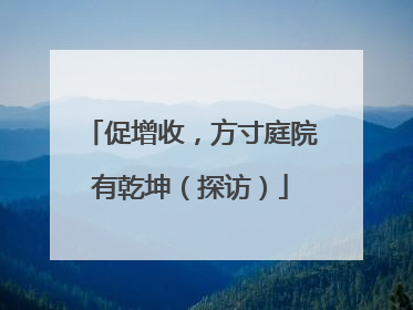 促增收，方寸庭院有乾坤（探访）