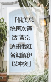 俄美总统再次通话 普京透露俄准备调解伊以冲突