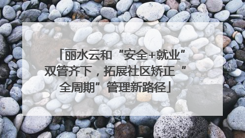 丽水云和“安全+就业”双管齐下，拓展社区矫正“全周期”管理新路径