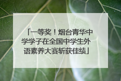 一等奖！烟台青华中学学子在全国中学生外语素养大赛斩获佳绩