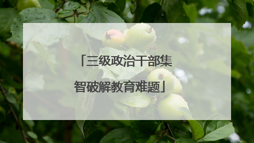 三级政治干部集智破解教育难题