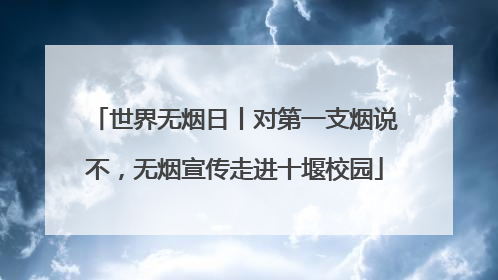 世界无烟日丨对第一支烟说不，无烟宣传走进十堰校园