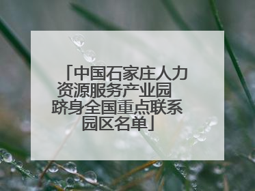 中国石家庄人力资源服务产业园 跻身全国重点联系园区名单