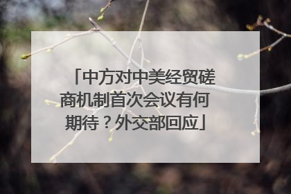 中方对中美经贸磋商机制首次会议有何期待？外交部回应