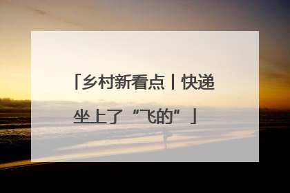 乡村新看点丨快递坐上了“飞的”
