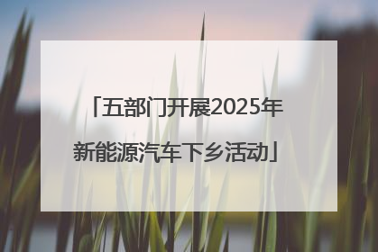五部门开展2025年新能源汽车下乡活动