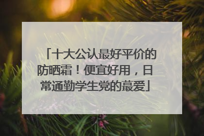十大公认最好平价的防晒霜！便宜好用，日常通勤学生党的蕞爱