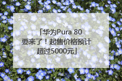 华为Pura 80要来了！起售价格预计超过5000元