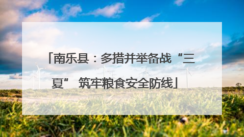 南乐县：多措并举备战“三夏” 筑牢粮食安全防线
