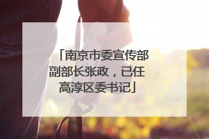 南京市委宣传部副部长张政，已任高淳区委书记