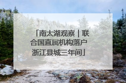 南太湖观察｜联合国直属机构落户浙江县城三年间