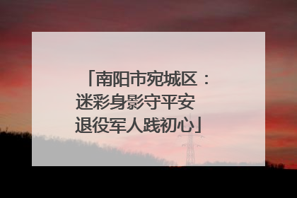 南阳市宛城区：迷彩身影守平安 退役军人践初心